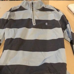Stripe Izod half zipper top